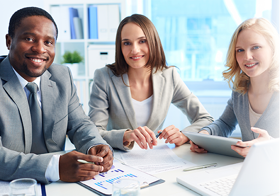 people in a business meeting